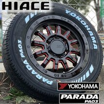 新品 ホワイトレター ハイエース レジアスエース 200系 16インチ タイヤホイール 4本セット 車検対応 ヨコハマ パラダ PA03 215/65R16_画像1