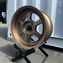 新品ホイール!! 数量限定!! 8J 15インチ +20 PCD100 4H 4本セット マットブロンズ 軽自動車 コンパクトカー TYPE6243_画像7