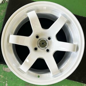 在庫残りわずか!! 15インチ 15×8.25J+20 PCD100 4H 新品 ホイール 4本セット グロスホワイト 軽自動車 コンパクトカー 8.0J TYPE649