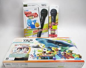 { jam ruK} hc0225-128* free shipping * unused Nintendo nintendo WII karaoke JOYSOUND Mike Let's TAP let's tap set 