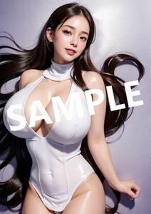 № 529 【Yes!】 A４ サイズ (２１.０cm×２９.７cm) ポスター / 巨乳 同人 美女 美少女 コスプレ 尻 光沢紙 AI生成 AIイラスト