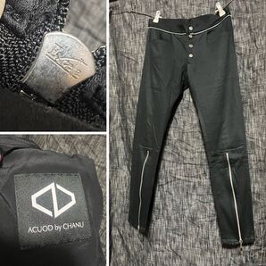 ACUOD by CHANU アクオド ジップストレッチパンツ 黒 ブラック