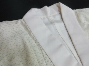 1円 良品 正絹 長襦袢 縮緬 女性用 白 霰 幾何学 抽象 可愛い 袷 身丈109cm 裄64cm【夢職】★★★