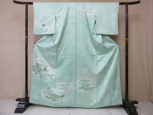 1円 良品 正絹 着物 訪問着 縮緬 卒業 入学 アンティーク ヱ霞 饅頭菊 菊 草花 おしゃれ 高級 袷 身丈153cm 裄63cm【夢職】★★★