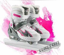 スピードスケート靴 スケート 靴 フィギュアスケート フィギュア シューズ 固定式 エッジカバー付き 研磨済み サイズ調整可能 ギ_画像3