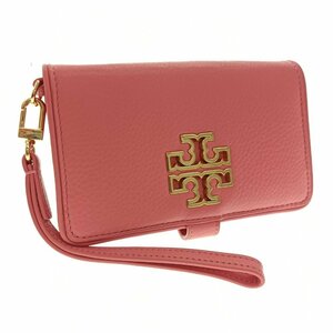 TORY BURCH トリーバーチ BRITTEN SMART PHONE WALLET スマホケース ピンク レザー 小物 ウォレット レディース 中古