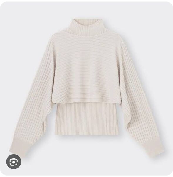 GU ベージュ アイボリー 3way マルチウェイセーター ニット