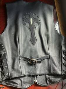  Chrome Hearts? leather the best original leather the best Harley Davidson leather the best black Rider's the best Biker cow leather 