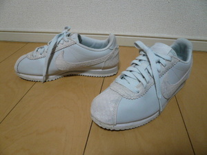 NIKE ナイキ スニーカー CLASSIC CORTEZ PREMIUM クラシック コルテッツ プレミアム 905614-001 グレー×ホワイト(灰色×白) 23.5cm