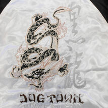 DOG TOWN ドッグタウン スカジャン XL 黒龍 BLACK DRAGON ファイヤーパターン 和柄 龍 刺繍 ブラック×ホワイト 黒 白_画像6