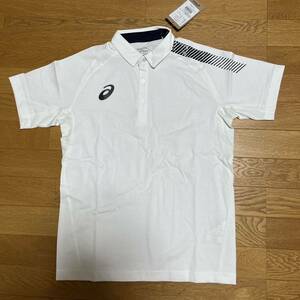 *asics dry cotton polo-shirt S size white ①