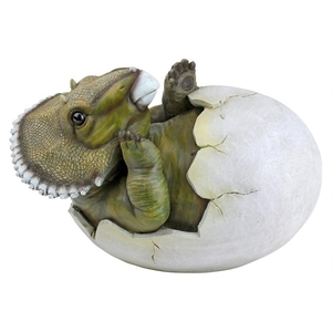 トリケラトプスの赤ちゃん 恐竜の卵置物雑貨インテリア置物兼用アウトドア恐竜フィギュア生物彫刻オブジェアクセント庭飾り動物エッグ