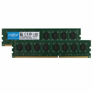 新品未使用 crucial クルーシャル 8GBメモリ(4GB×2枚) PC3L-12800U 2RX8 DDR3L/1600MHz 1.35VメモリRAM DIMMデスクトップ 送料無料