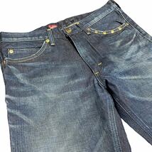 【色落ち◯】LEE Goya デニムパンツ ジーンズ インディゴ ブーツカット 5ポケット 日本製 表記L_画像1