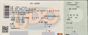 ★BOZ SCAGGS ボズ・スキャッグスの日本公演　2月21日S席1枚(アリーナ7列目) TOKYO CITY DOME CITY