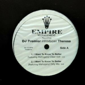 12inchレコード　 THERESA / I WANT TO KNOW YA BETTER (DJ PREMIER)