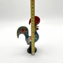 fl50517 幸せを呼ぶ鳥 ガロ バルセロスの雄鶏 ポルトガル 伝統民芸品 縁起物 ニワトリ 置物 手描き 高さ約15.5㎝ 243g_画像10