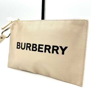 【新品未使用】 バーバリー BURBERRY メンズ レディース クラッチバッグ セカンドバッグ ポーチ ハンド キャンバス ビジネス アイボリー