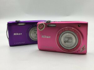 ♪▲【Nikon ニコン】コンパクトデジタルカメラ 2点セット COOLPIX S3300/S3100 まとめ売り 0214 8