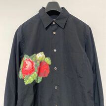 美品 AD 2012 コムデギャルソン オム PLUS 薔薇 プリント ブラック シャツ XS COMME des GARCONS HOMME BLACK rose shirt_画像2