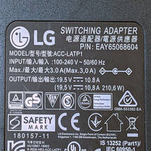 LG製19.5Vx10.8A=210W純正AC電源アダプターACC-LATPプラグ外径6.5-内径4.4mm28MQ780_画像2