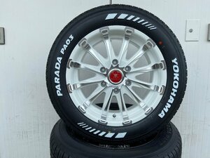 車検対応 ヨコハマ パラダ 215/65R16 ホワイトレター16インチ タイヤホイール 200系ハイエース レジアスエース BD12