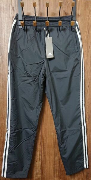 c【新品】アディダス adidas ウインドパンツ レディース 黒ロゴ×白線 M