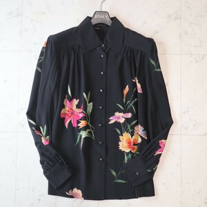 新品同様★エトロ ETRO★Italy製★春Flower★シルク100% ブラウス size 40 ～M相当～ 