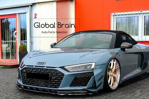 アウディ R8 4S 後期 フロント リップ スポイラー+ ウィングレット/ フロント スプリッター エプロン バンパー ディフューザー スカート