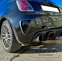 アバルト 500 フィアット シリーズ 3 リア インテーク カバー / エクステンション スポイラー スプリッター ダクト リップ バンパー エアロ_画像2