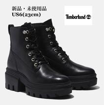 Timberland ティンバーランド EVERLEIGH 6 INCH LACE UP BOOT エヴァーリー 6インチ レースアップブーツ ブラック 厚底 23cm_画像1