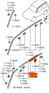 ★生産終了 未使用 純正 三菱 モールディング ドリップ サイド リヤ 左右 セットパジェロ 1991-1999年 Pajero V21W V23W V24 V25C V25 V26