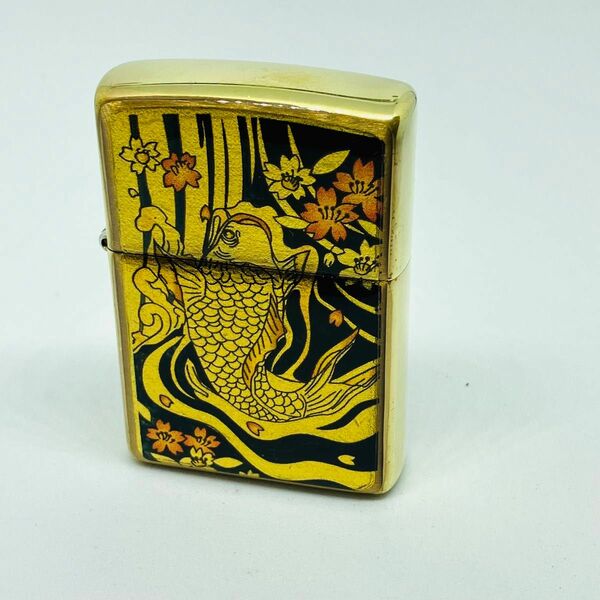 ZIPPO(ジッポー) ライター ゴールド 金箔エポ 昇り鯉 和柄 オイルライター