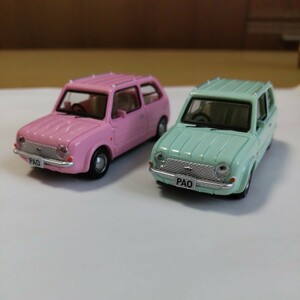  Nissan Pao collection 1/64 pie k car series vol.2 pink green 2 pcs. set Pao ga tea 