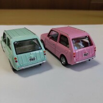 日産 パオ コレクション1/64 パイクカーシリーズ vol.2 ピンクグリーン2台セット パオ ガチャ_画像3
