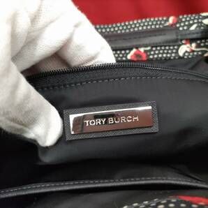 【4778a】★ Tory Burchトリーバーチ 85062 ナイロンフラップ バックパック ★ リュックサック 黒×アイボリー×マルチ 花柄 ★ 中古品の画像7