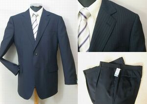 【春夏 特別価格】洗えるスーツ・2釦2パンツスーツ・AB-5・ハイグレード仕様・濃紺/ストライプ
