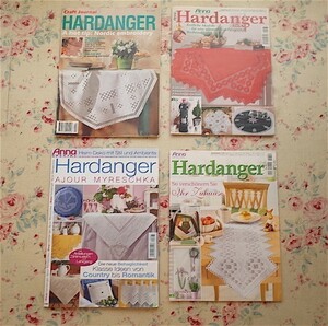 45216/ハーダンガー刺繍 マガジン 4冊セット 各冊に別紙図案付き 洋書 Hardanger Anna Special 刺しゅう ドロンワーク Craft Journal