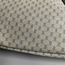 美品 GUCCI グッチ オールドグッチ シェリーライン マイクロGG ロゴ 金具 レザー トートバッグ ハンドバッグ A4収納可能 ネイビー 24746_画像8