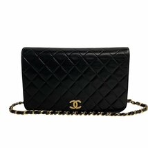 極 美品 箱 袋付 シール カード有 0番台 CHANEL シャネル フルフラップ 23.5cm マトラッセ ラムスキン レザー ミニ ショルダーバッグ 72037_画像1