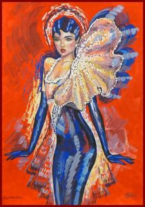 Art hand Auction ☆Original Aquarellmalerei des verführerischen Tanzes einer schlanken Tänzerin Show Dancer, Malerei, Aquarell, Porträts