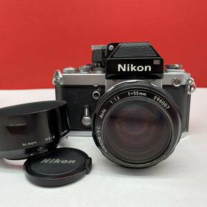 □ Nikon F2 フォトミック DP-1 フィルムカメラ 一眼レフカメラ ボディ NIKKOR-S.C Auto 55mm F1.2 レンズ シャッター、露出計OK ニコン