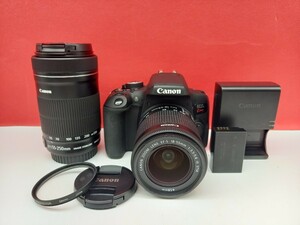 ■ Canon EOS Kiss X8i ボディ EF-S 18-55/3.5-5.6 55-250/4-5.6 IS STM レンズ 動作確認済 デジタル一眼レフカメラ バッテリー キャノン