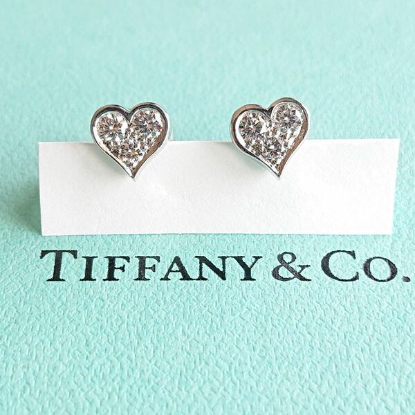 TIFFANY & Co. センチメンタル ハート 3p ダイヤモンド ピアス