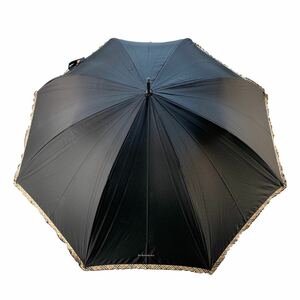 ★BURBERRY バーバリー 傘 ブラック × チェック柄 長傘 雨傘 全長約85㎝ / 親骨約60㎝ ブランド品 アンブレラ レディース 中古品 管理J561