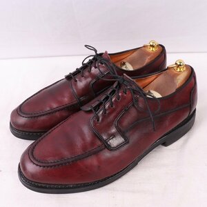 アレンエドモンズ 9 1/2 E / 27.5cm 位 ALLEN EDMONDS Uチップ バーガンディ USA製 アメリカ靴 メンズ 中古 ds4233