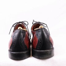 アレンエドモンズ 11 D サドルシューズ 内羽根 バーガンディ×ブラック shelton ALLEN EDMONDS USA製 ドレス メンズ 中古 古着 ds4254_画像4