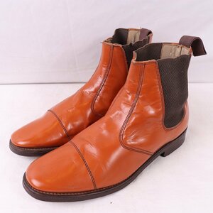 DESBOROUGH SHOE 9 / 27.5cm 位 チェルシーブーツ サイドゴア オレンジブラウン JOSEPH CHEANEY ジョセフ チーニー 中古 古着 ds4276