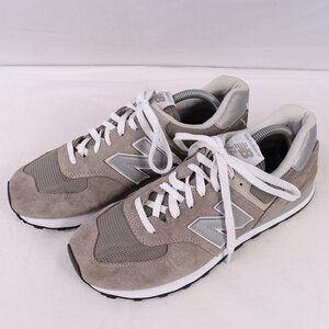 574 ニューバランス 27.5cm/new balance 灰 グレー 銀 シルバー 白 ホワイト 中古 古着 メンズ スニーカー yy2831