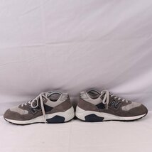 580 ニューバランス 25.5cm/new balance 灰 グレー チャコール 紺 ネイビー 中古 古着 メンズスニーカー yy2845_画像5